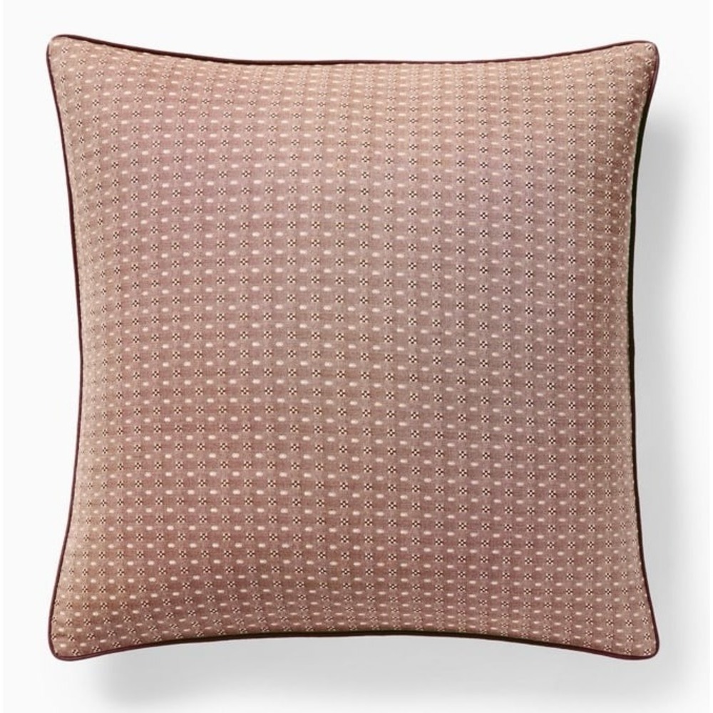 West Elm Reversible Micro Pattern Auburn 100% Cotton Euro Shams, NWT, Retail $98 - Picture 2 of 4